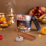 Bamboo Golden Black Dhoop Jar, Fragrance: Sandal